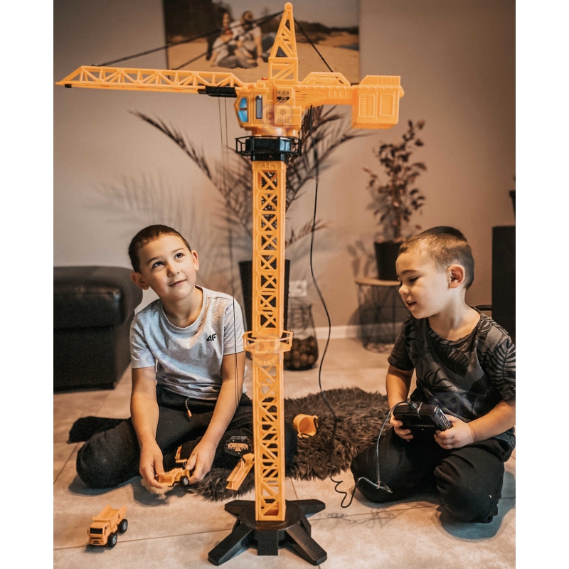WOOPIE Dźwig Żuraw Zdalnie Sterowany 103 cm R/C Ciężarówka Koparka + 4 Akc. - obrazek 2