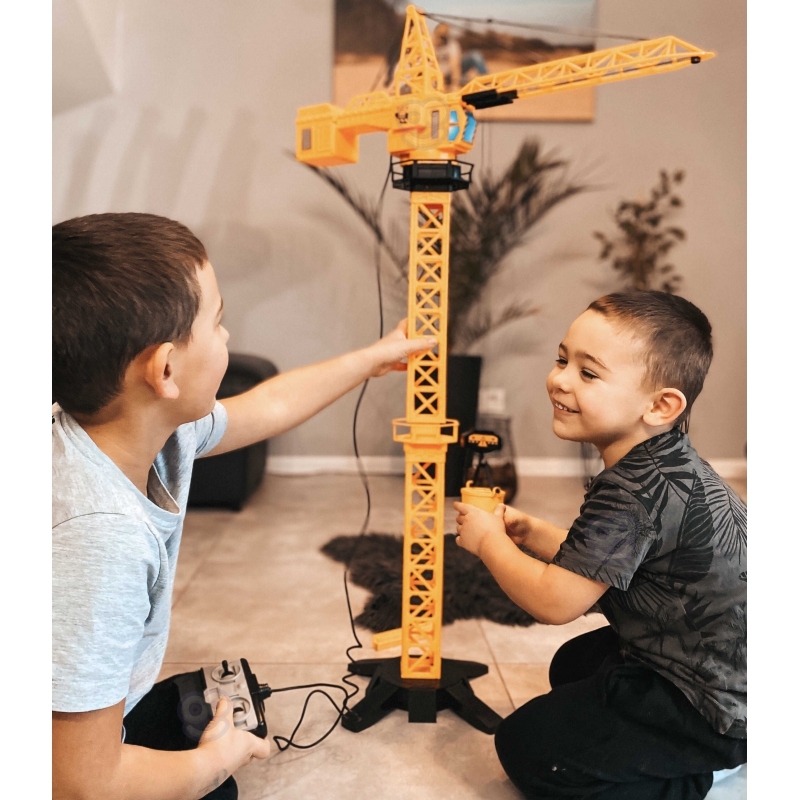 WOOPIE Dźwig Żuraw Zdalnie Sterowany 103 cm R/C Ciężarówka Koparka + 4 Akc. - obrazek 9