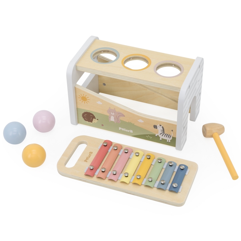 VIGA Drewniany Zestaw Wybijanka + Cymbałki Ksylofon 2w1 - obrazek 2