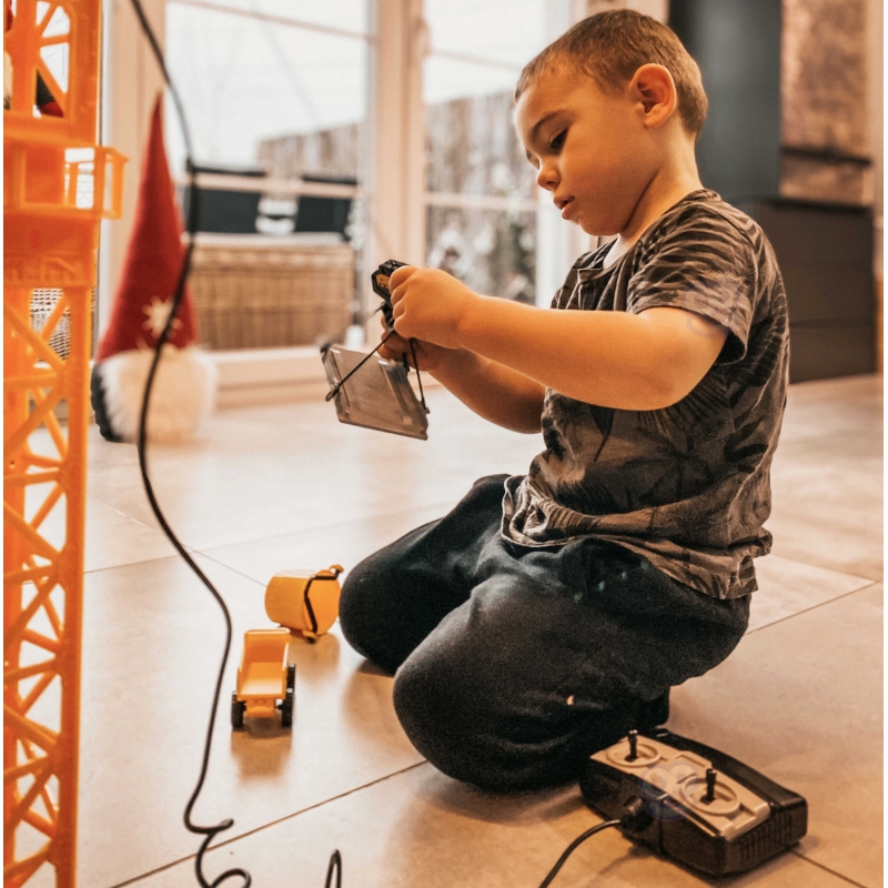 WOOPIE Dźwig Żuraw Zdalnie Sterowany 103 cm R/C Ciężarówka Koparka + 4 Akc. - obrazek 16