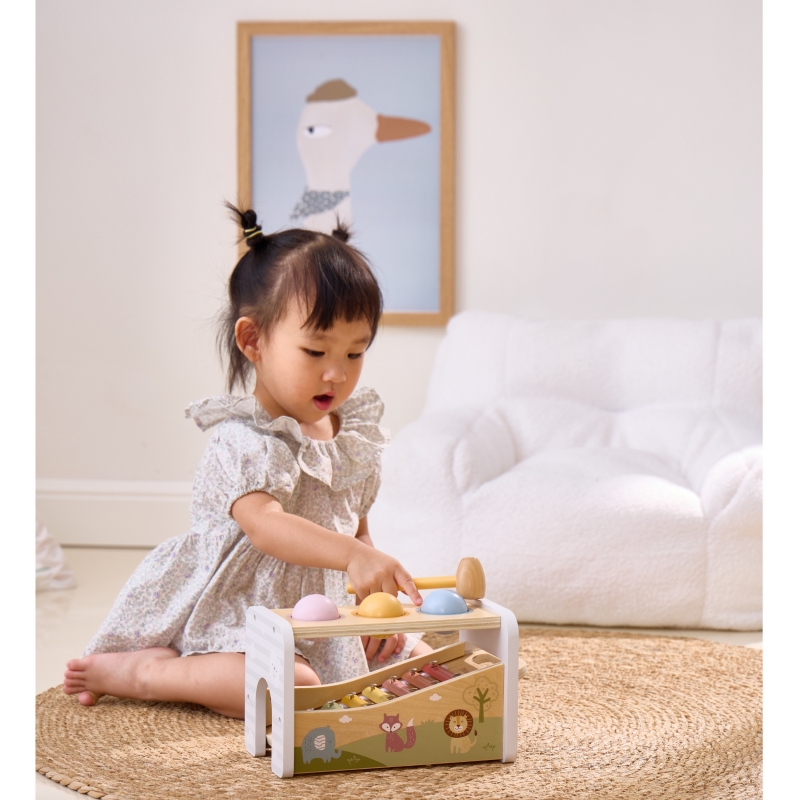 VIGA Drewniany Zestaw Wybijanka + Cymbałki Ksylofon 2w1 - obrazek 3