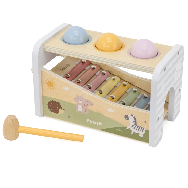 VIGA Drewniany Zestaw Wybijanka + Cymbałki Ksylofon 2w1 - obrazek 10