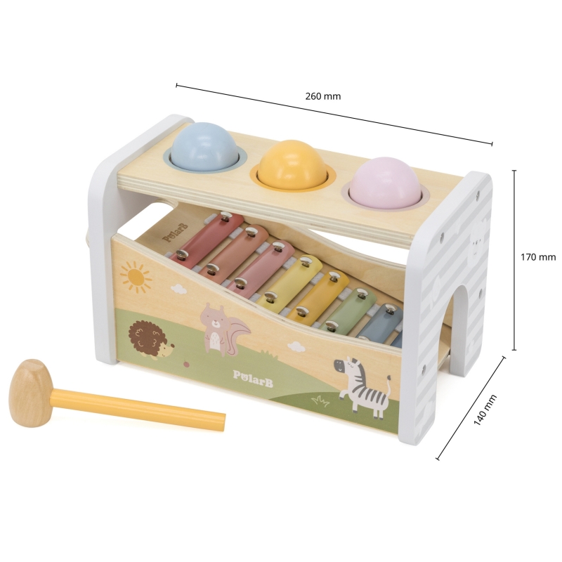 VIGA Drewniany Zestaw Wybijanka + Cymbałki Ksylofon 2w1 - obrazek 11