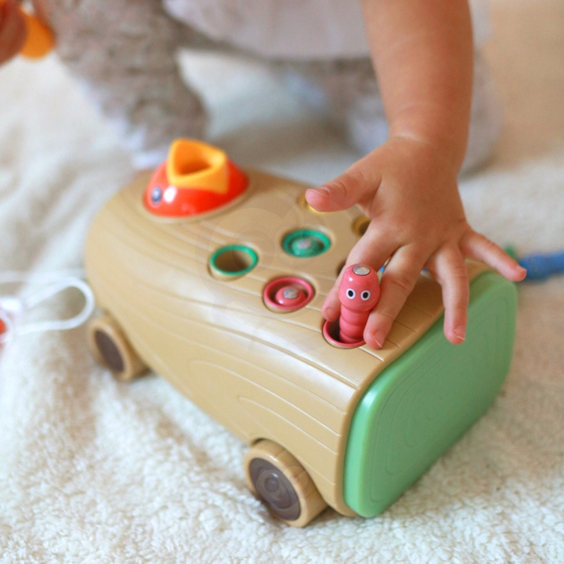 WOOPIE Gra Zręcznościowa Dzięcioł Wbijak Robaków 3w1 Wózek Ciągacz dla Niemowląt - obrazek 5