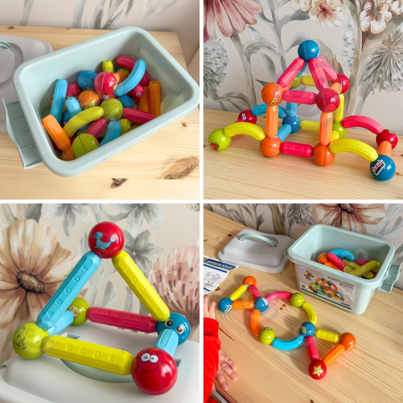 WOOPIE Magnetyczne Klocki Konstrukcyjne Edukacyjne 52 el. - obrazek 3