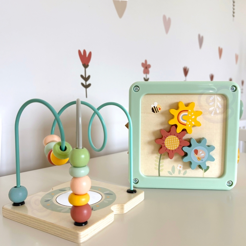 WOOPIE GREEN Drewniana Kostka Aktywności Multifunkcyjna Edukacyjna Sorter - obrazek 9