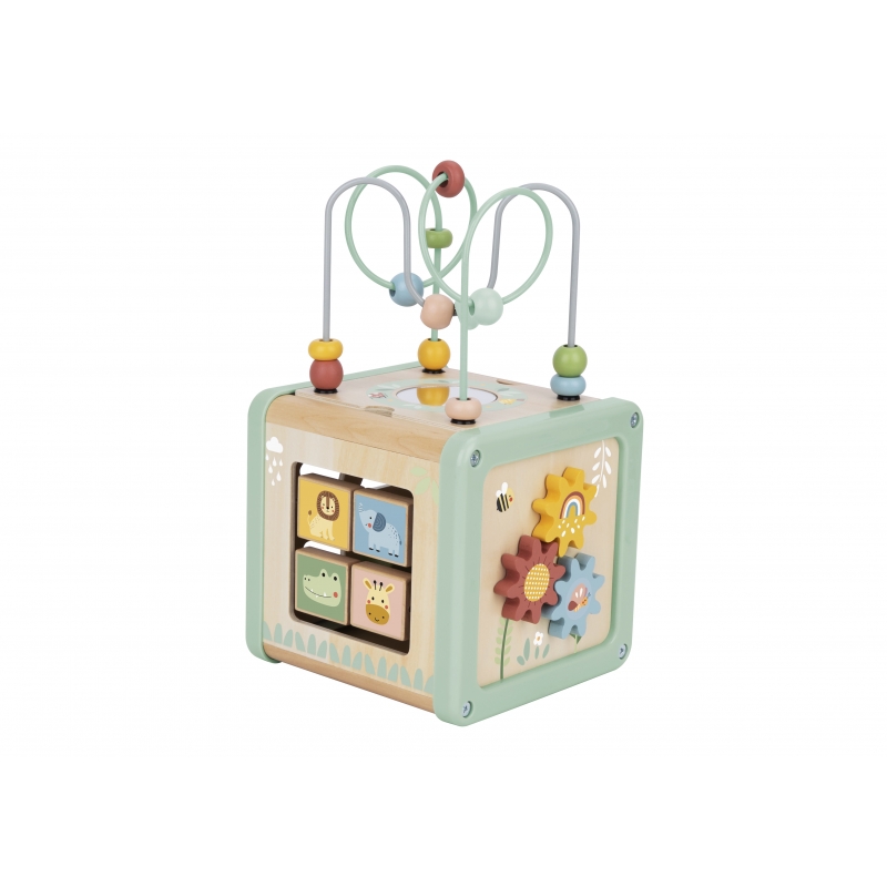 WOOPIE GREEN Drewniana Kostka Aktywności Multifunkcyjna Edukacyjna Sorter - obrazek 16