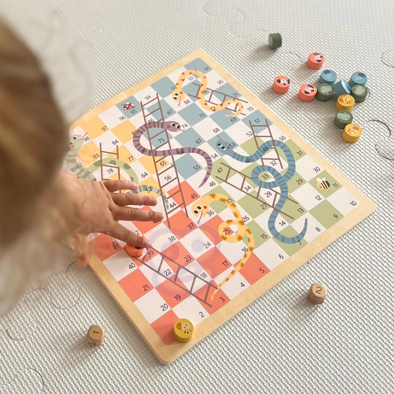 WOOPIE GREEN Gry Planszowe Logiczne 2w1 Ludo Chińczyk + Węże i Drabiny - obrazek 2