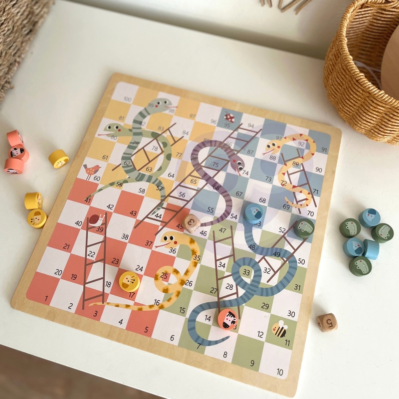 WOOPIE GREEN Gry Planszowe Logiczne 2w1 Ludo Chińczyk + Węże i Drabiny - obrazek 4