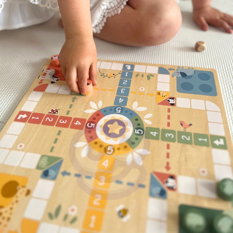 WOOPIE GREEN Gry Planszowe Logiczne 2w1 Ludo Chińczyk + Węże i Drabiny - obrazek 5