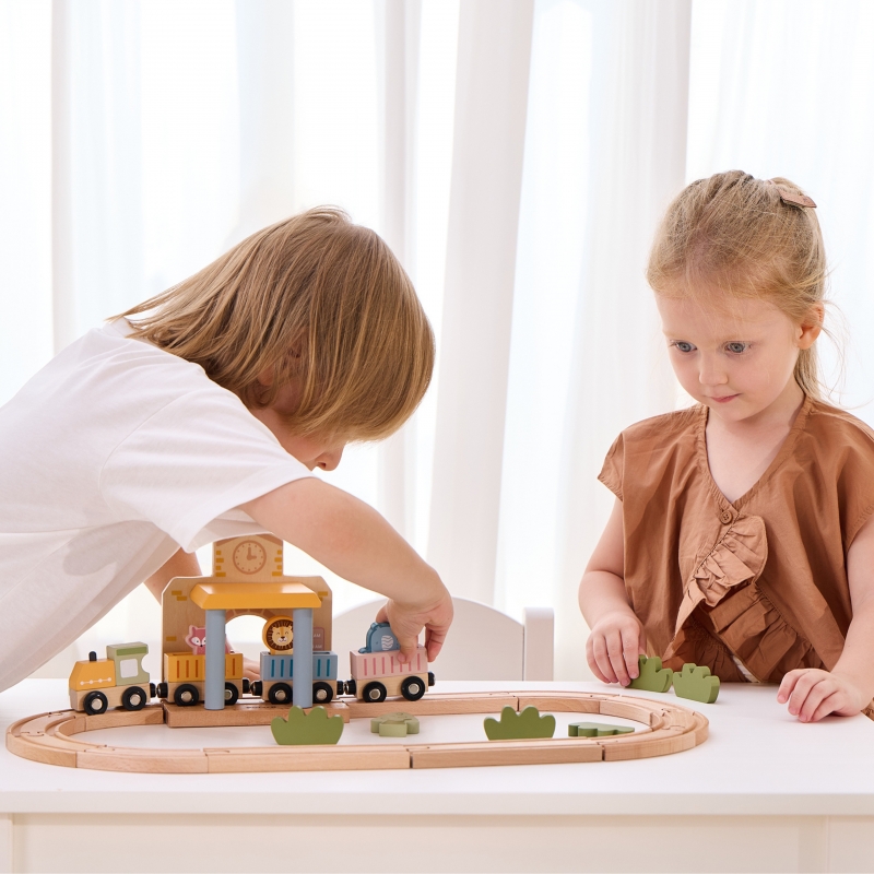Viga PolarB Drewniany Zestaw Kolejowy 30 el. - obrazek 9