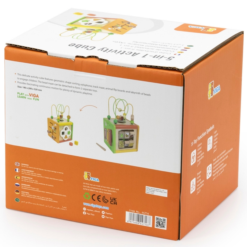 VIGA Drewniana Kostka Edukacyjna 5w1 - obrazek 7