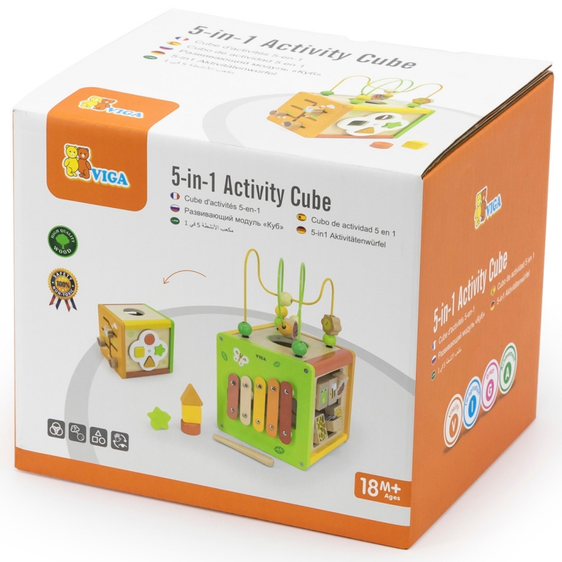 VIGA Drewniana Kostka Edukacyjna 5w1 - obrazek 8