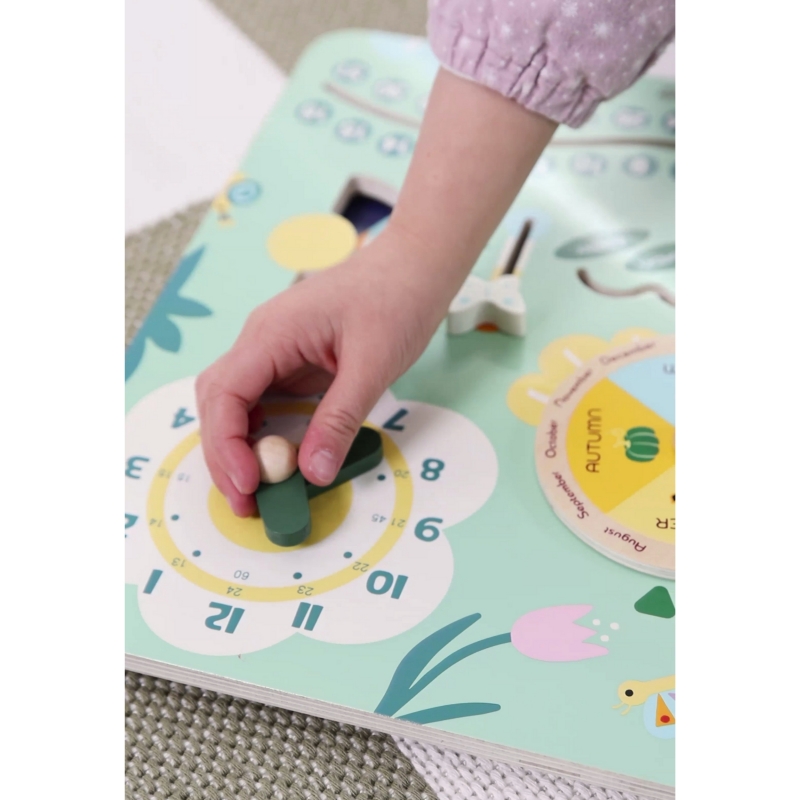 CLASSIC WORLD Drewniana Tablica Manipulacyjna "Mój pierwszy kalendarz" Zegar dla Dzieci - obrazek 4