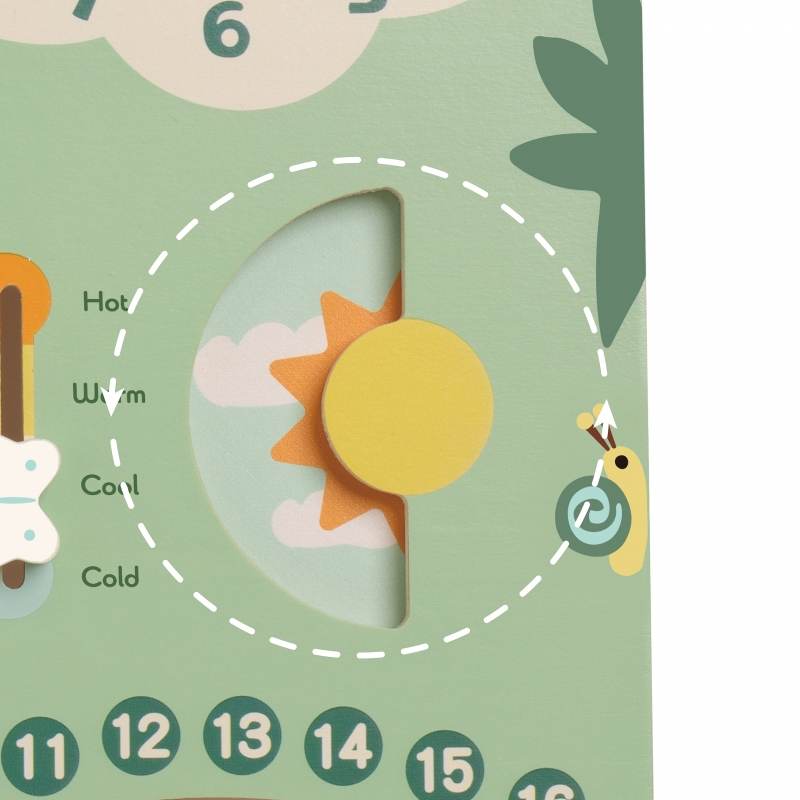 CLASSIC WORLD Drewniana Tablica Manipulacyjna "Mój pierwszy kalendarz" Zegar dla Dzieci - obrazek 6