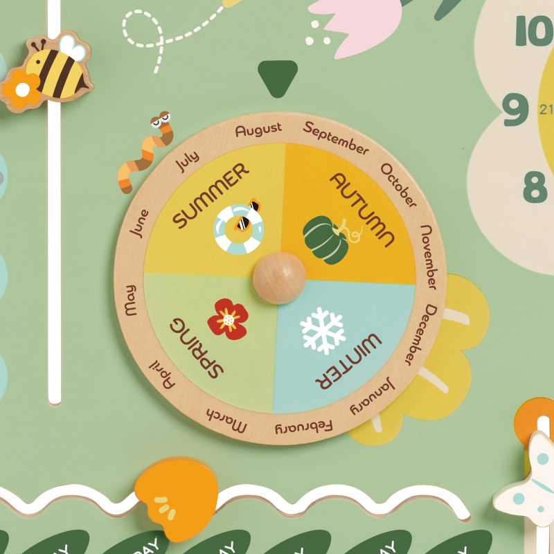 CLASSIC WORLD Drewniana Tablica Manipulacyjna "Mój pierwszy kalendarz" Zegar dla Dzieci - obrazek 7
