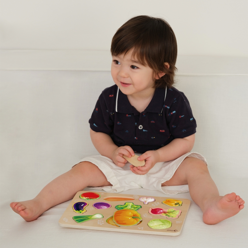 CLASSIC WORLD Drewniana Układanka Montessori Warzyw - obrazek 2