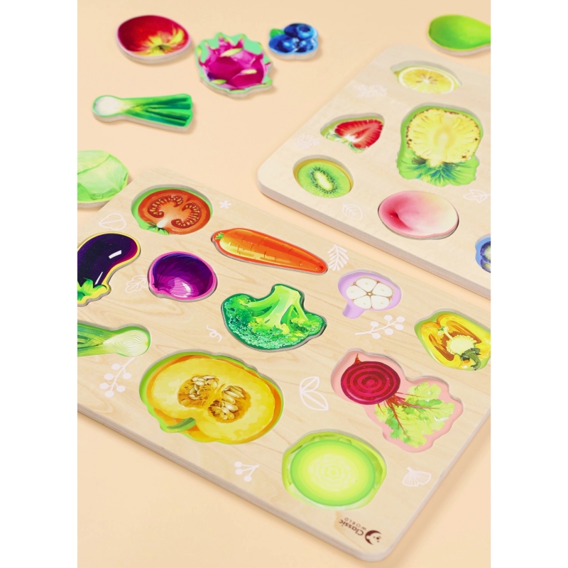 CLASSIC WORLD Drewniana Układanka Montessori Warzyw - obrazek 4