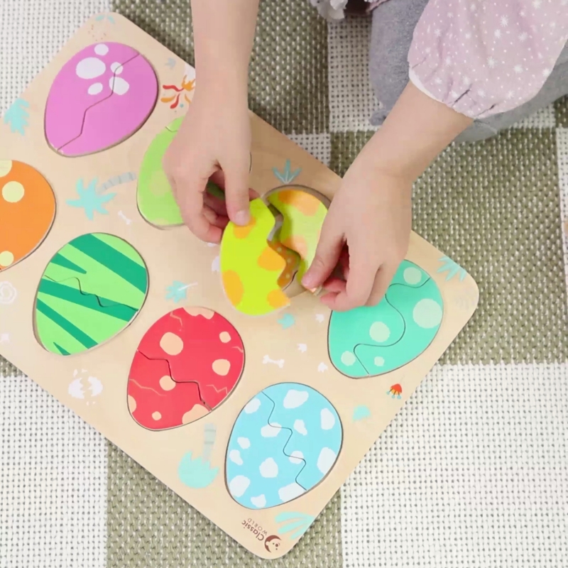 CLASSIC WORLD Drewniana Układanka Jajka Dinozaurów - obrazek 2