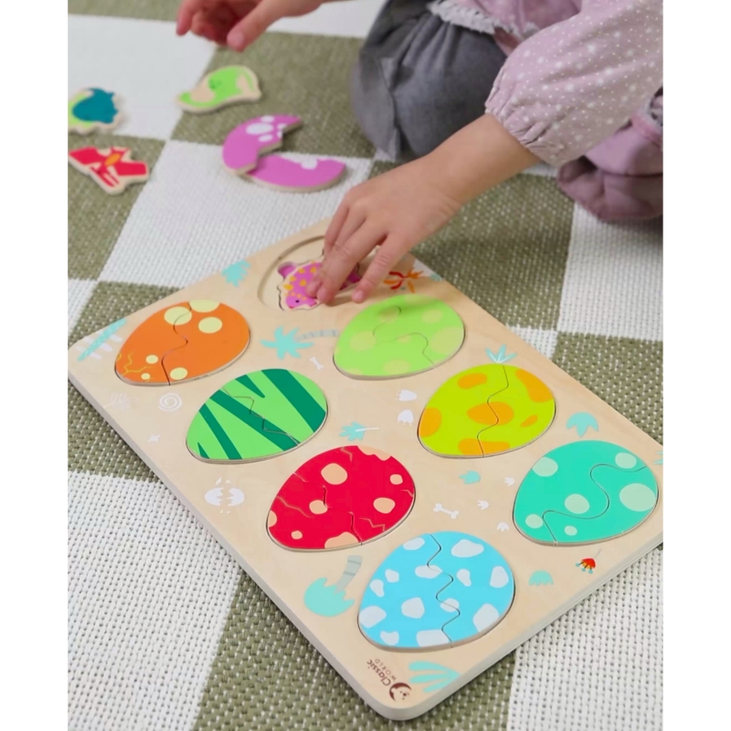 CLASSIC WORLD Drewniana Układanka Jajka Dinozaurów - obrazek 4