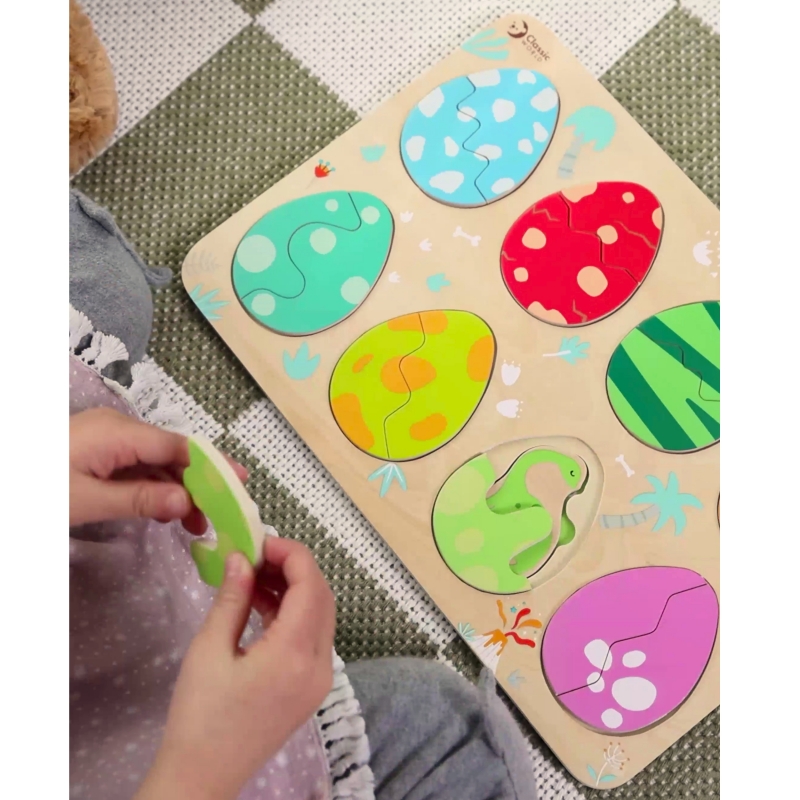 CLASSIC WORLD Drewniana Układanka Jajka Dinozaurów - obrazek 6