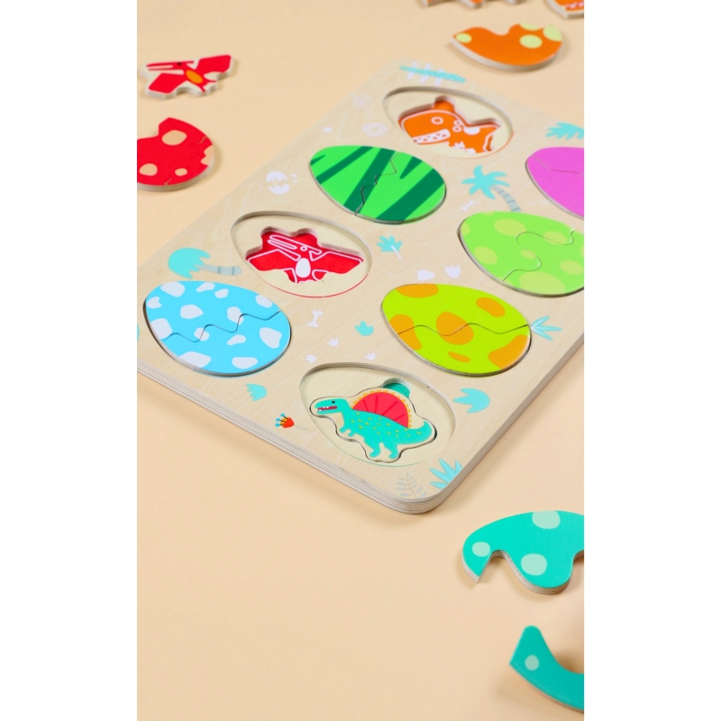 CLASSIC WORLD Drewniana Układanka Jajka Dinozaurów - obrazek 8