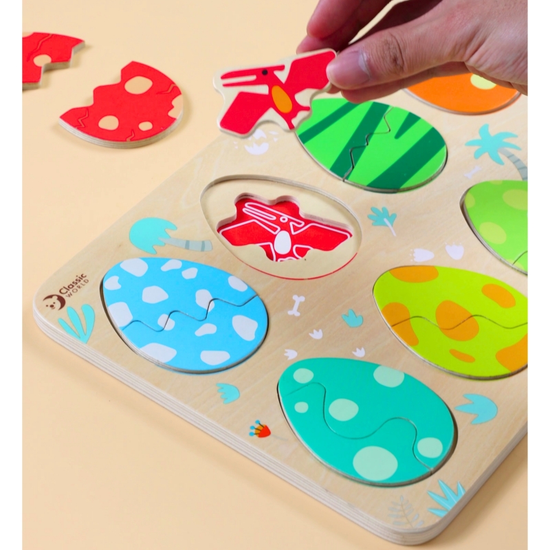 CLASSIC WORLD Drewniana Układanka Jajka Dinozaurów - obrazek 9