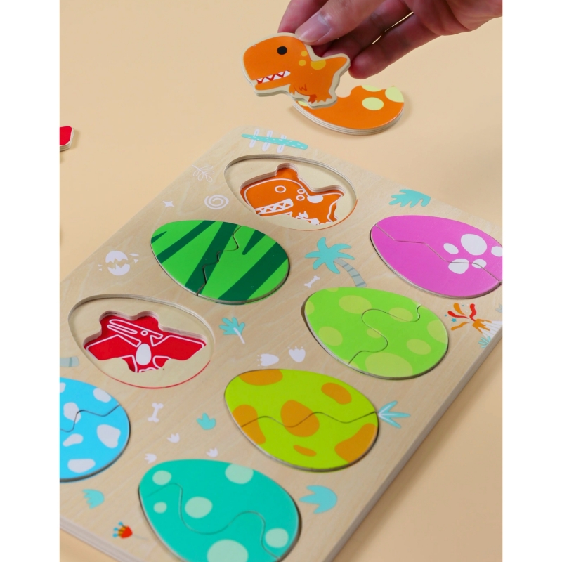 CLASSIC WORLD Drewniana Układanka Jajka Dinozaurów - obrazek 10