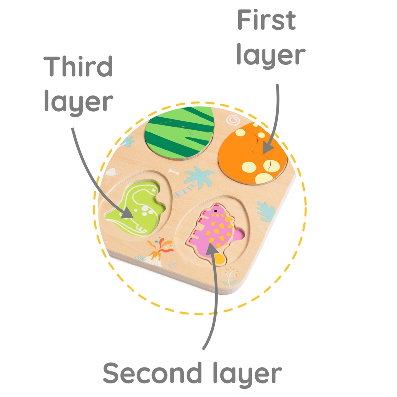 CLASSIC WORLD Drewniana Układanka Jajka Dinozaurów - obrazek 12