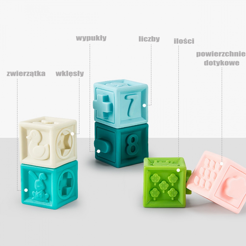 WOOPIE BABY Sensory Puzzles Squeeze Puzzle Sound Learning to Count 20 el. - obrazek 9