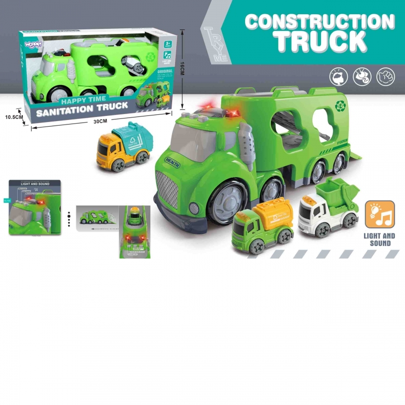 WOOPIE Zielona Laweta City Truck Efekty Dźwiękowe i Świetlne - obrazek 5