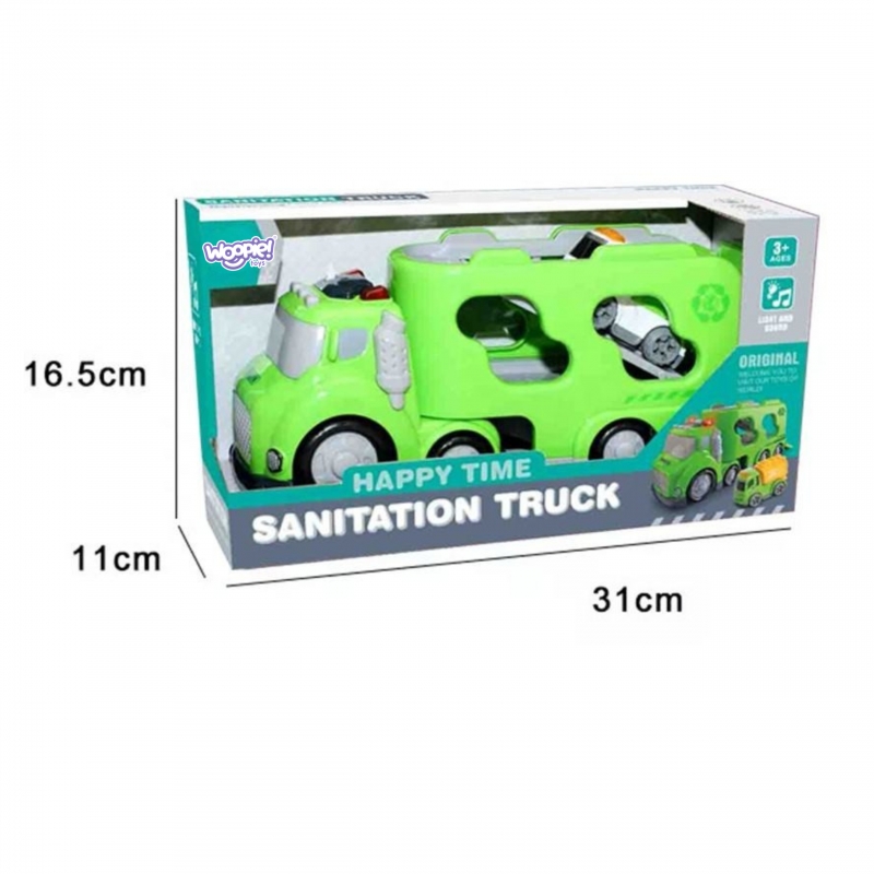 WOOPIE Zielona Laweta City Truck Efekty Dźwiękowe i Świetlne - obrazek 6