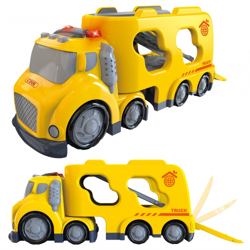 WOOPIE Duża Żółta Laweta City Truck Efekty Dźwiękowe i Świetlne - obrazek 3