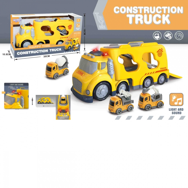 WOOPIE Duża Żółta Laweta City Truck Efekty Dźwiękowe i Świetlne - obrazek 4