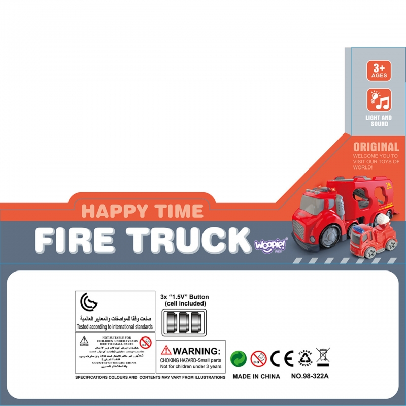 WOOPIE Duża Czerwona Laweta City Truck Efekty Dźwiękowe i Świetlne - obrazek 5