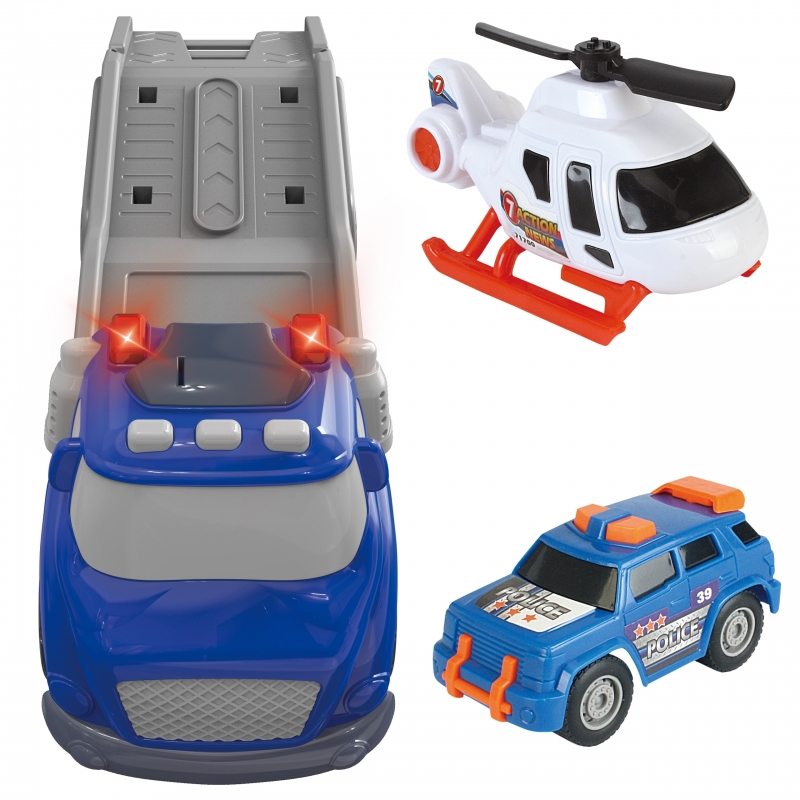 WOOPIE Niebieska Laweta Policyjna City Truck Efekty Dźwiękowe i Świetlne - obrazek 2