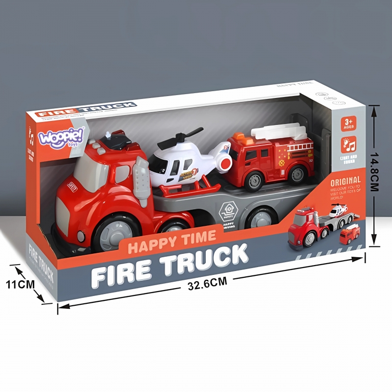 WOOPIE Czerwona Laweta Straży Pożarnej City Truck Efekty Dźwiękowe i Świetlne - obrazek 5