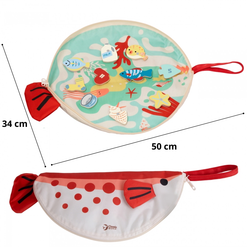 CLASSIC WORLD Edukacyjna Gra Łowienie Rybek na Magnes z Kartami do Nauki Liczenia 35 el. - obrazek 3