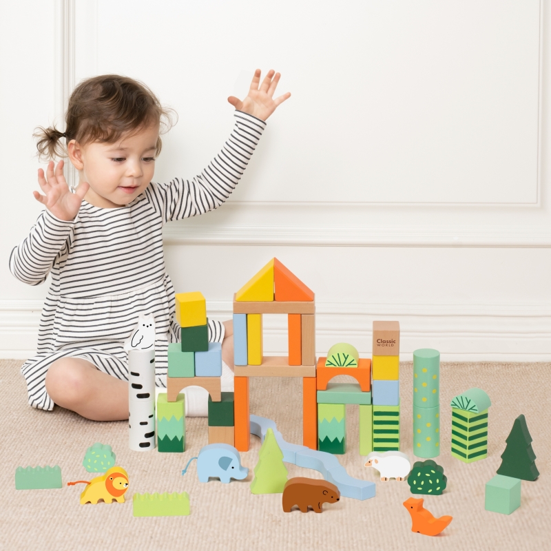 CLASSIC WORLD Zestaw Drewnianych Klocków Leśny Świat 50 el. - obrazek 2