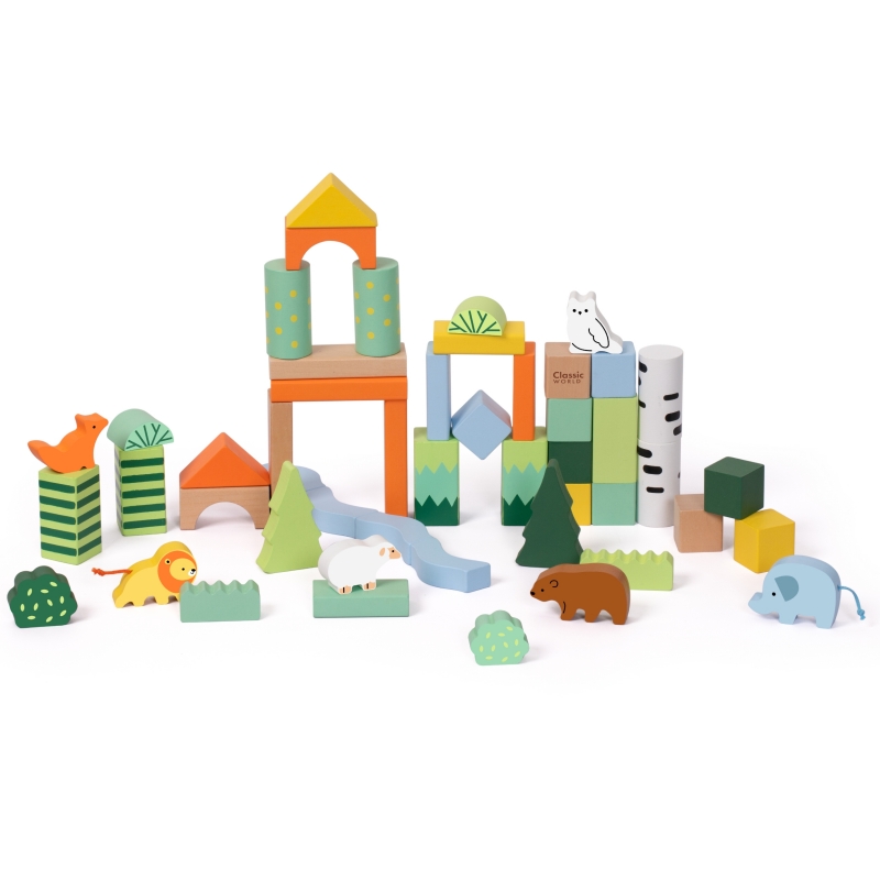 CLASSIC WORLD Zestaw Drewnianych Klocków Leśny Świat 50 el. - obrazek 7