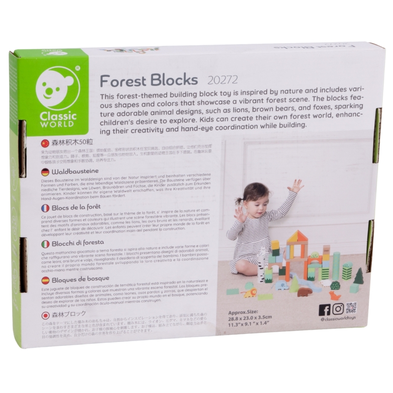 CLASSIC WORLD Zestaw Drewnianych Klocków Leśny Świat 50 el. - obrazek 10