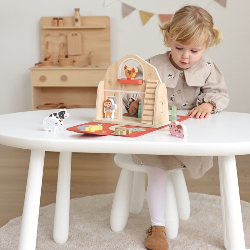 TOOKY TOY Drewniana Składana Farma w Walizce ze Zwierzątkami - obrazek 4