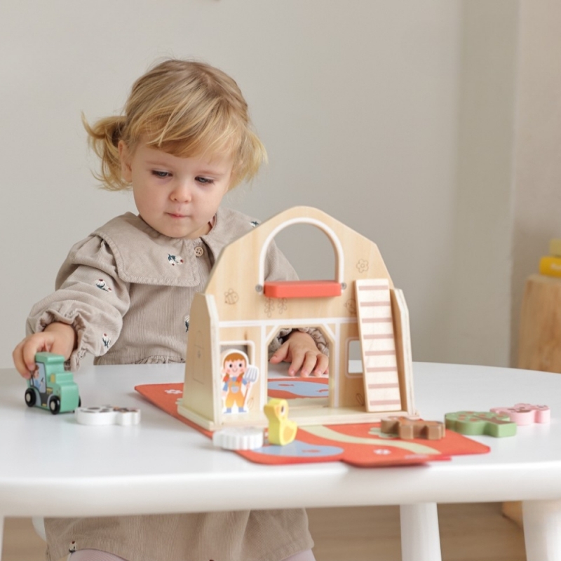 TOOKY TOY Drewniana Składana Farma w Walizce ze Zwierzątkami - obrazek 5