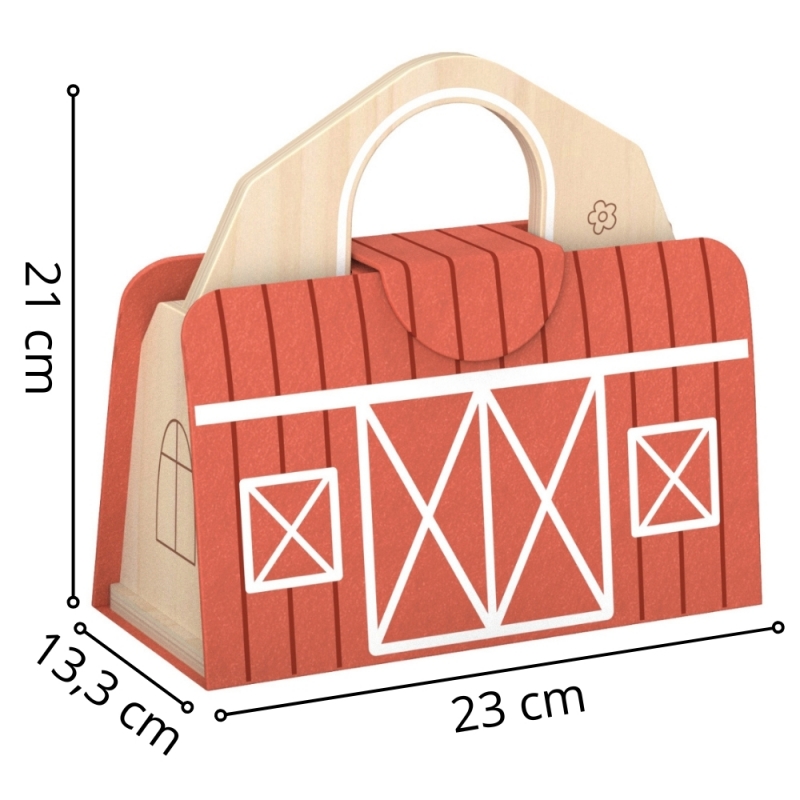 TOOKY TOY Drewniana Składana Farma w Walizce ze Zwierzątkami - obrazek 10