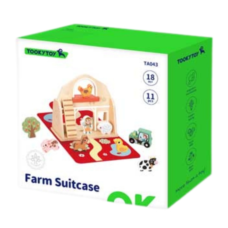 TOOKY TOY Drewniana Składana Farma w Walizce ze Zwierzątkami - obrazek 11