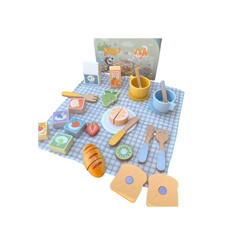 TOOKY TOY Zestaw Piknikowy Owoce do Krojenia Zestaw Śniadaniow - obrazek 2