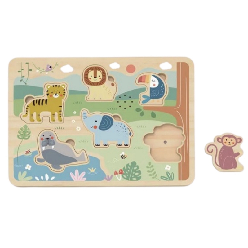 TOOKY TOY Drewniane Interaktywne Puzzle Zwierzątka - obrazek 4