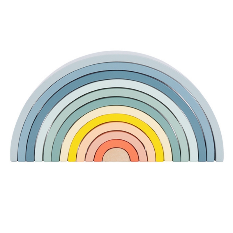 TOOKY TOY Pastelowa Układanka Drewniane Klocki Montessori Tęcza - obrazek 4