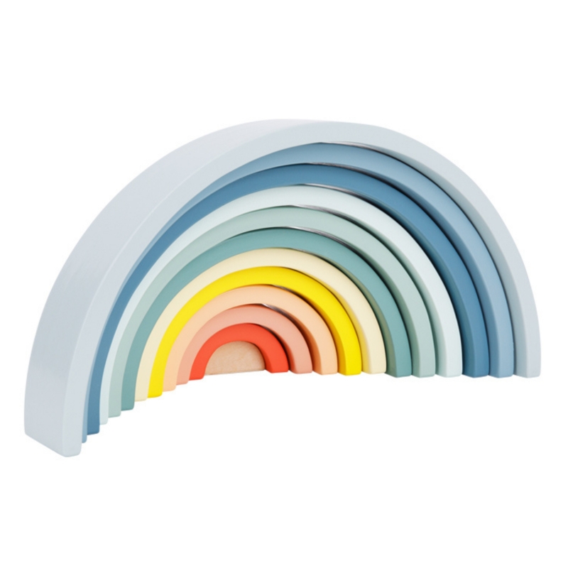 TOOKY TOY Pastelowa Układanka Drewniane Klocki Montessori Tęcza - obrazek 5