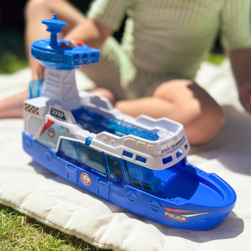 WOOPIE Łódź Policyjna Patrolowa Interaktywna - Skala 1:16 + Autka 3 szt. - obrazek 3